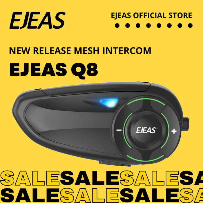 [PROMO]New Akssesoris EJEAS Q8 Mesh Intercom Music Sharing Bluetooth Helm Alt MS8 Q7 V6 Pro - EJEAS 
