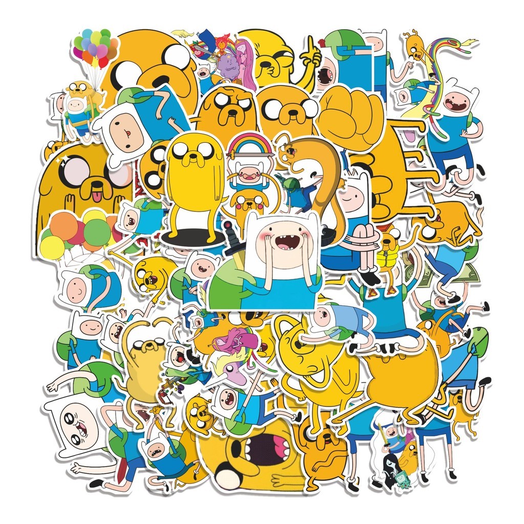 

COD 50 Pcs Stiker ADVENTURE TIME WITH FINN & JAKE CARTOON Lucu Anti Air Untuk Dekorasi Notebook Sepeda Skateboard Handphone