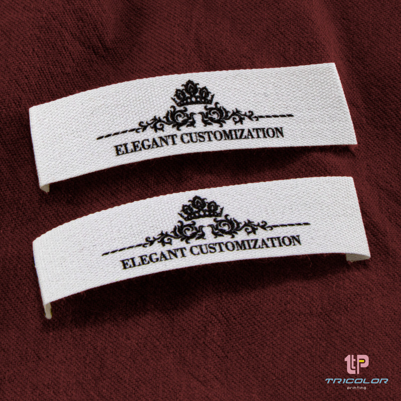

Custom White 100% cotton label, custom brand label, custom clothing label, cotton ribbon label, custom washable label