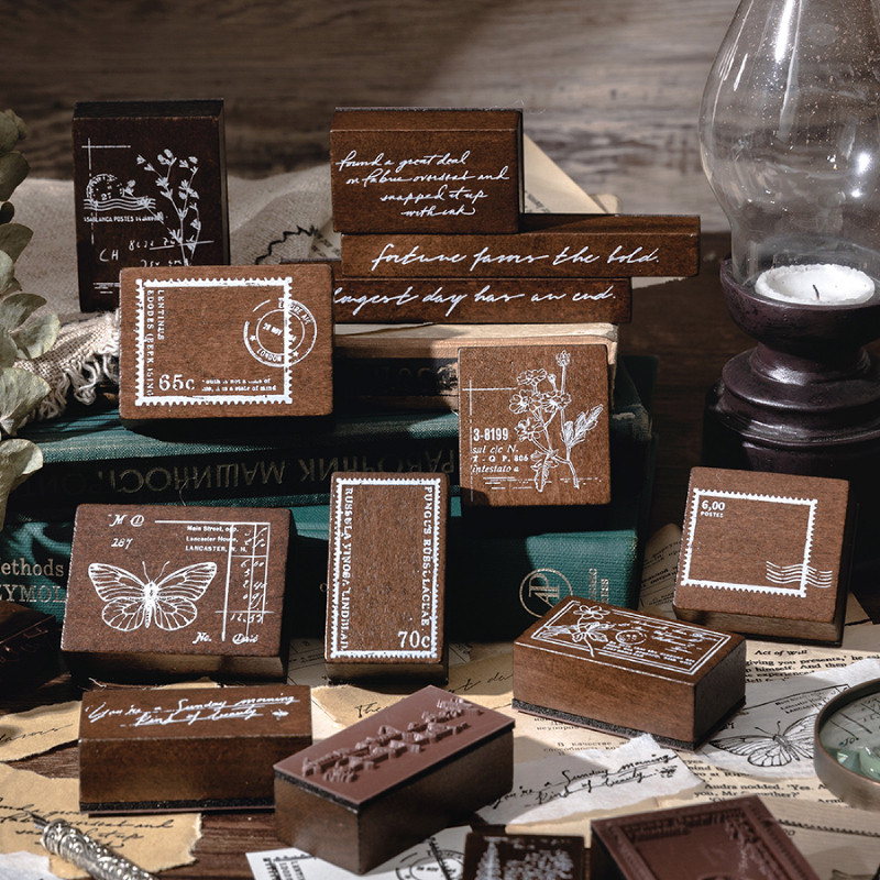 

Yoofun 1 Pc/Design Back in Time Series Vintage Wooden Rubber Stamp DIY Scrapbooking Decoration Journaling Collage Stationery