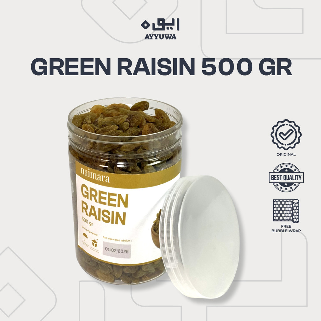 

KISMIS HIJAU PREMIUM KEMASAN 500GR GREEN RAISIN ORIGINAL