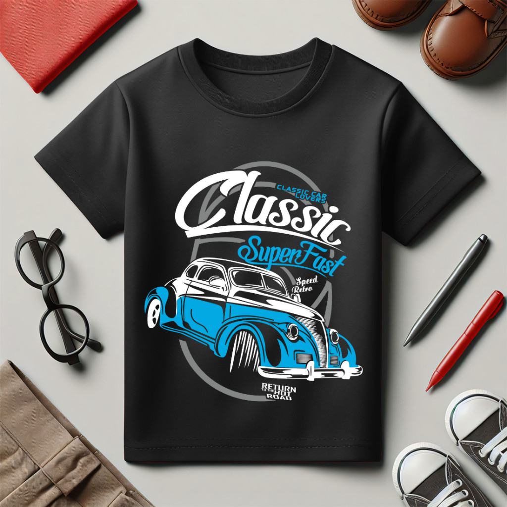 Baju Kaos Distro Anak Laki Laki Karakter Mobil Truk Cowok Keren Import 1 - 10 Tahun -  - HT2