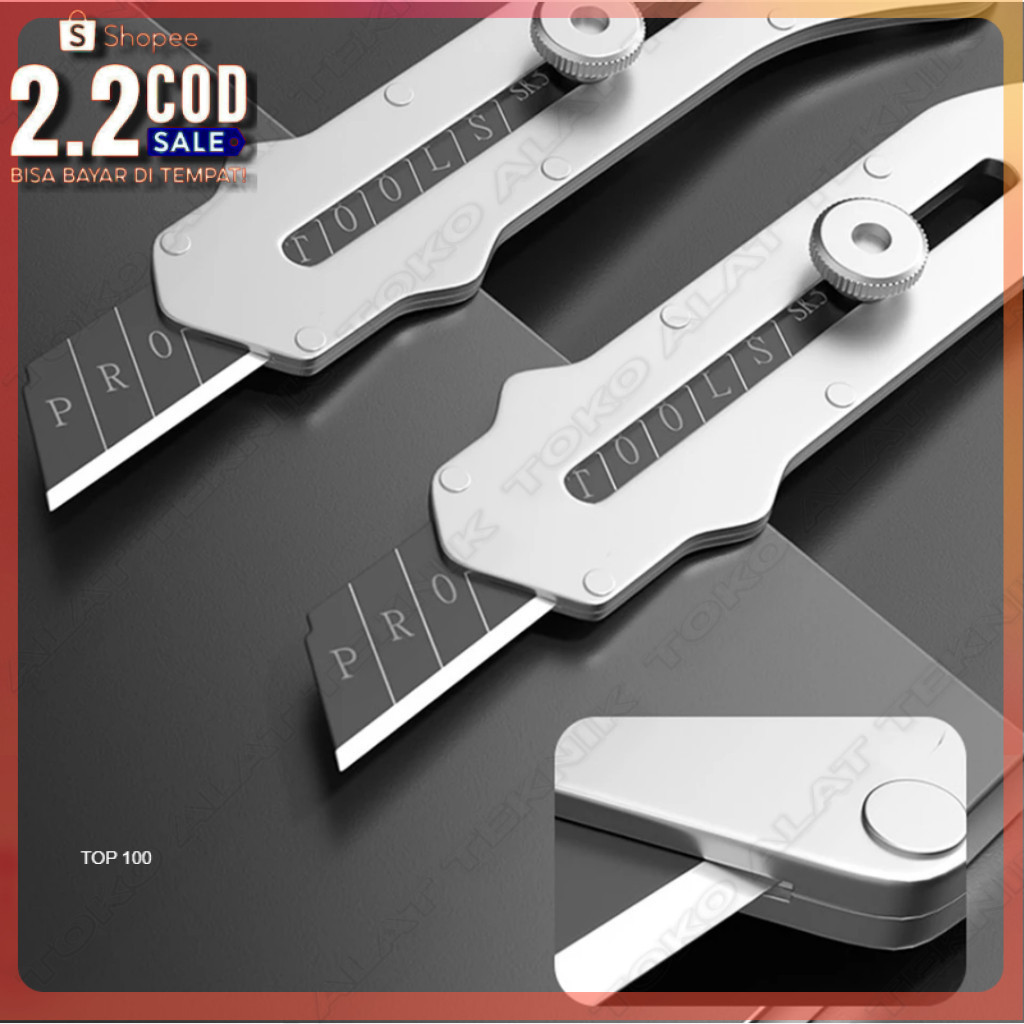 

[ Baru.!! ] Cutter + 10PCS Refil Stainless Baja Cuter Besi Multifungsi 18 MM Tahan Karat -- Bayar Ditempat