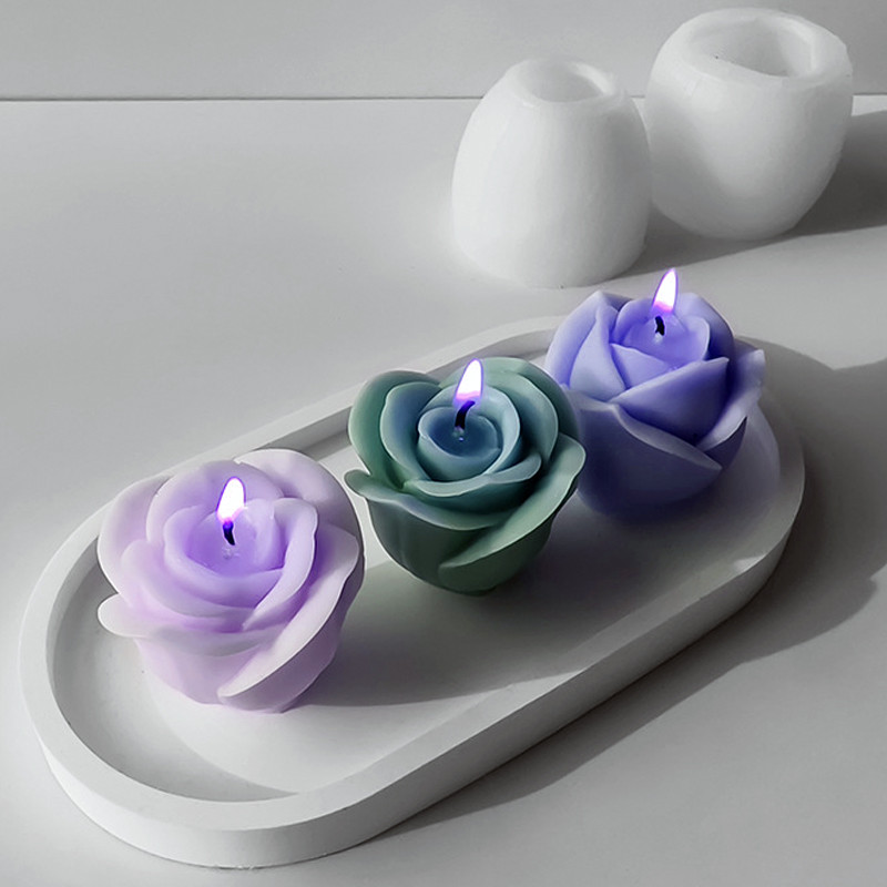 

3D Rose Flower Silicone Candle Molds DIY Tulip Flower Soap Chocolate Cake Baking Mold Handmade Soap Gypsum Resin Crafts Casting