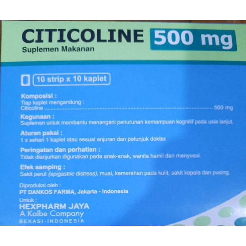BOXXXX  ED0227 CITICOLINE 500 MG (SUPLEMEN MAKANAN) PERBOX HEXPHARM HJ