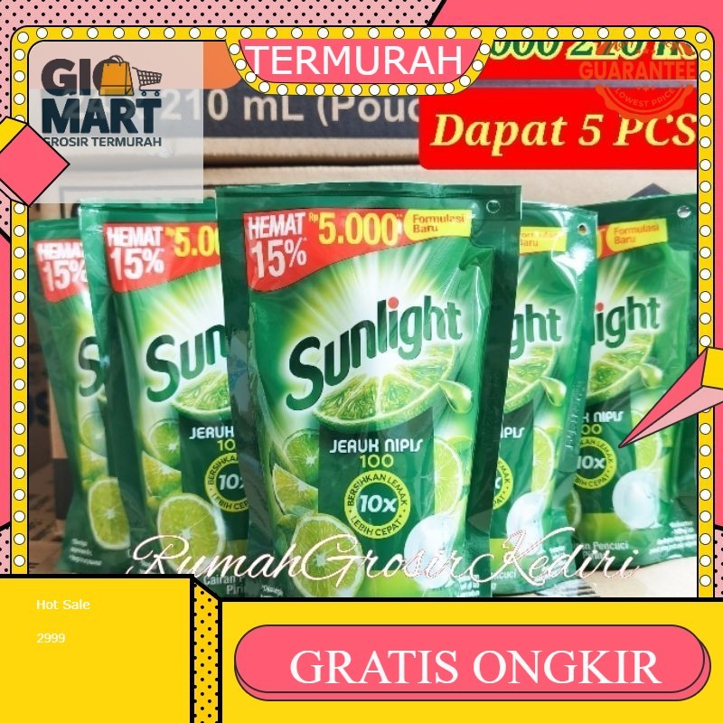 

Sunlight Cuci Piring 5000/210 ml PAKET 5 PCS Sabun Cuci Piring