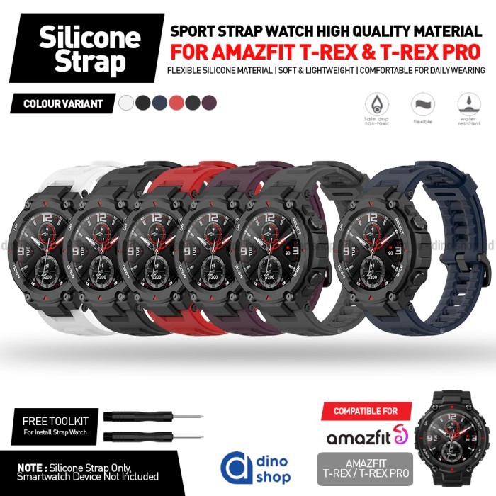 Silicone Rubber Strap for Amazfit T-REX Tali Smartwatch T REX PRO