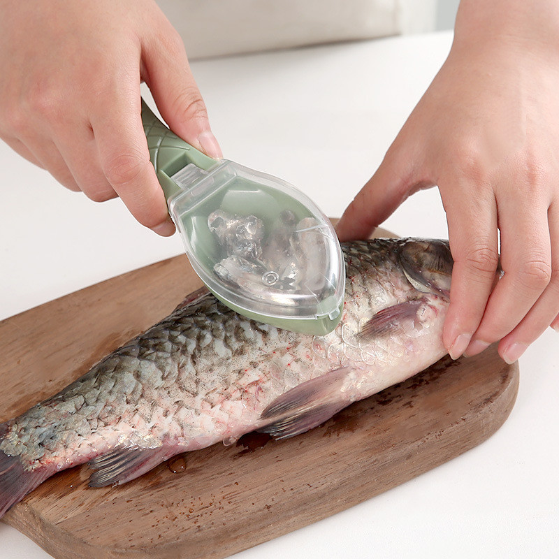 

Fish Scales Graters Scraper Fish Cleaning Tool Scraping Scales Device with Cover Home Kitchen Cooking Fish Tool Kitchen Tools
