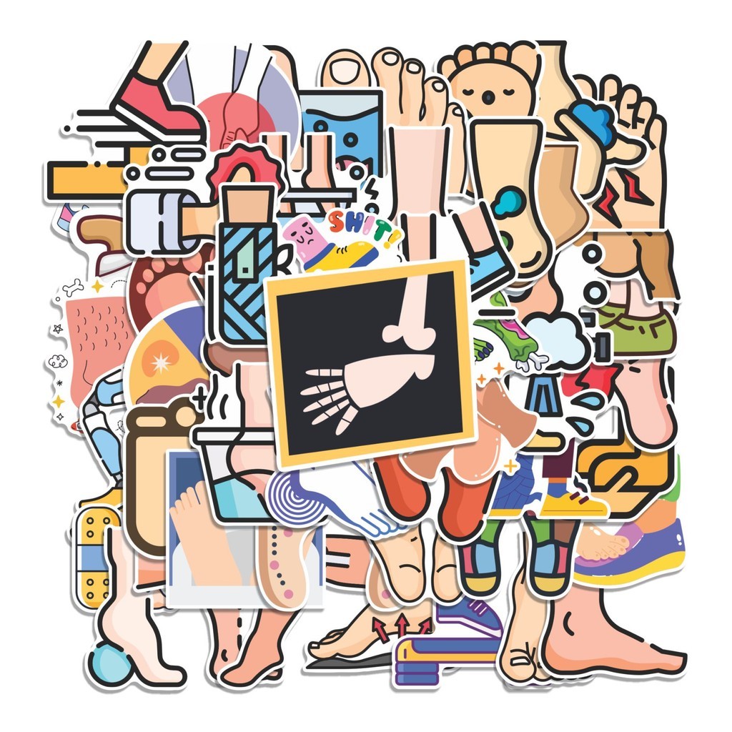 

COD 50 Pcs Stiker Ilustrasi Kaki (Foot) Lucu Anti Air Untuk Dekorasi Notebook Sepeda Skateboard Handphone