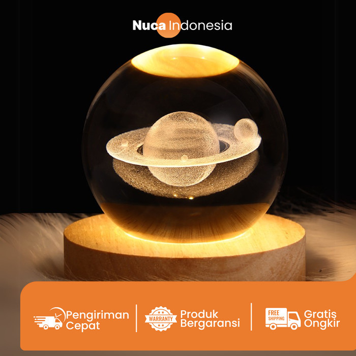 Lampu Tidur Bola Kristal Hias Crystal Ball Night Lamp Galaxy Planet