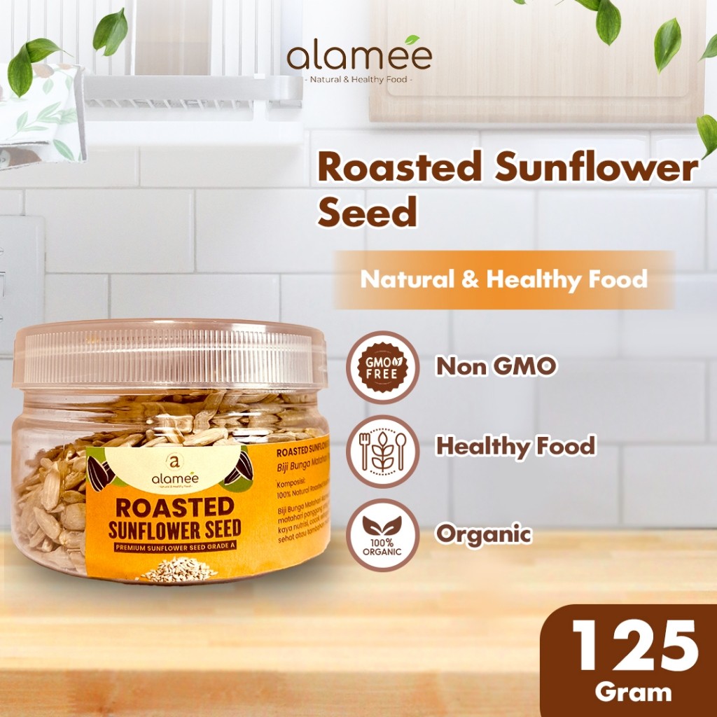 

ALAMEE Roasted Sunflower Seed Biji Bunga Matahari Kupas Oven Biji Kuaci Panggang PREMIUM 125gr