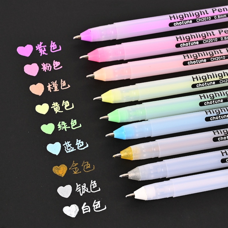 

3pcs/mix Art Marker Pen 0.8mm White Gold Silver Ink Gel Pen Highlight Fine Tip for Student Stationery Drawing Writing Supplies