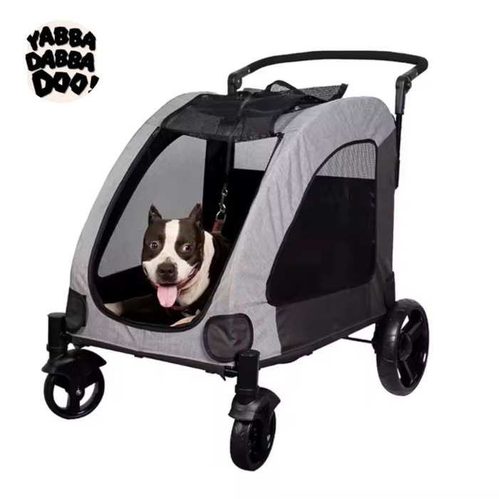 Premium Big Pet Stroller Besar Carrier Kereta Dorong Lipat Anjing Kucing Dog Cat Troli Binatang Cabi