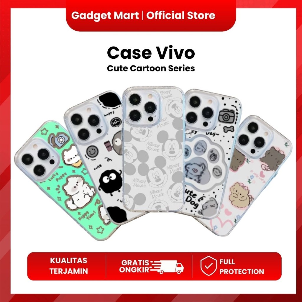 CASE VIVO V40 LITE V40/V40 PRO Y02 Y12/Y15/Y17 Y16 Y17S Y19S Y20/Y12S Y50/Y30 MOTIF CUTE CARTOON