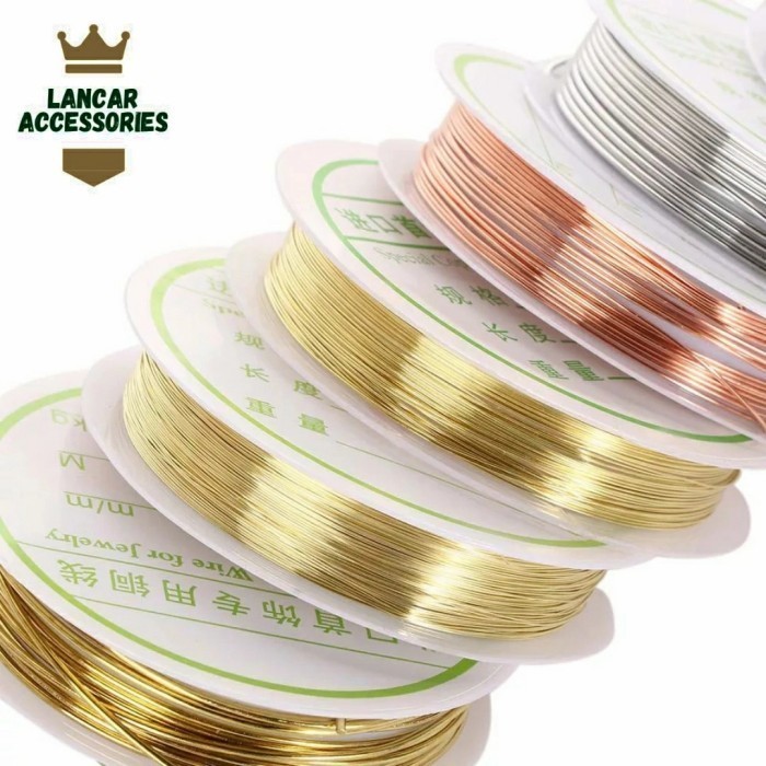 Bahan Craft Tali Kawat Tembaga Manik - 1.0 mm - Gold, 0.5 mm nice