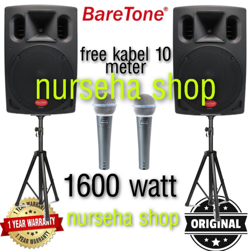 Speaker Active Baretone 15 inch BT a1530Pro Speaker Aktif 15 inch 1600 watt original
