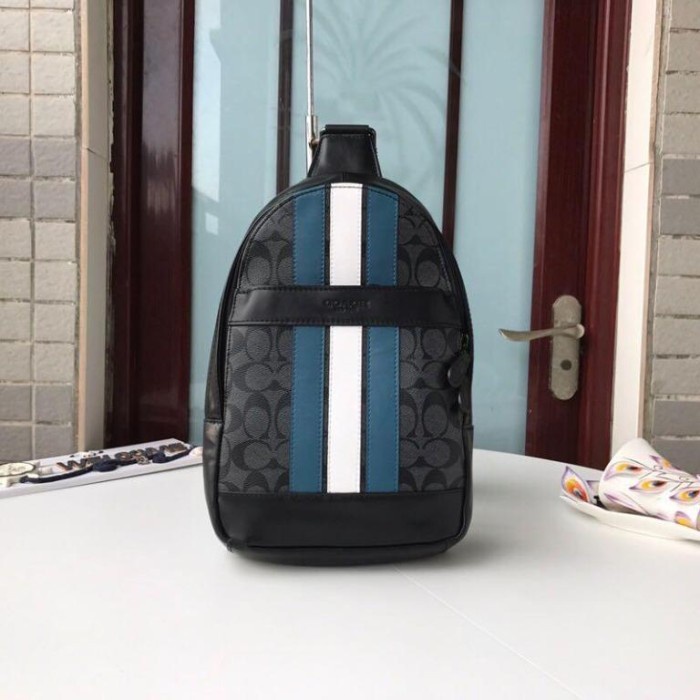 VS Tas Coach *26067* Men’s Logo leather Sling Bag Chest Bag Vvs