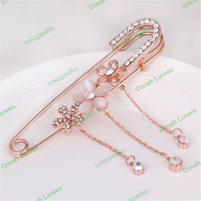 ✨LARIS✨ -bros brooch peniti besar hias bunga - bros wanita hijab jilbab kebaya