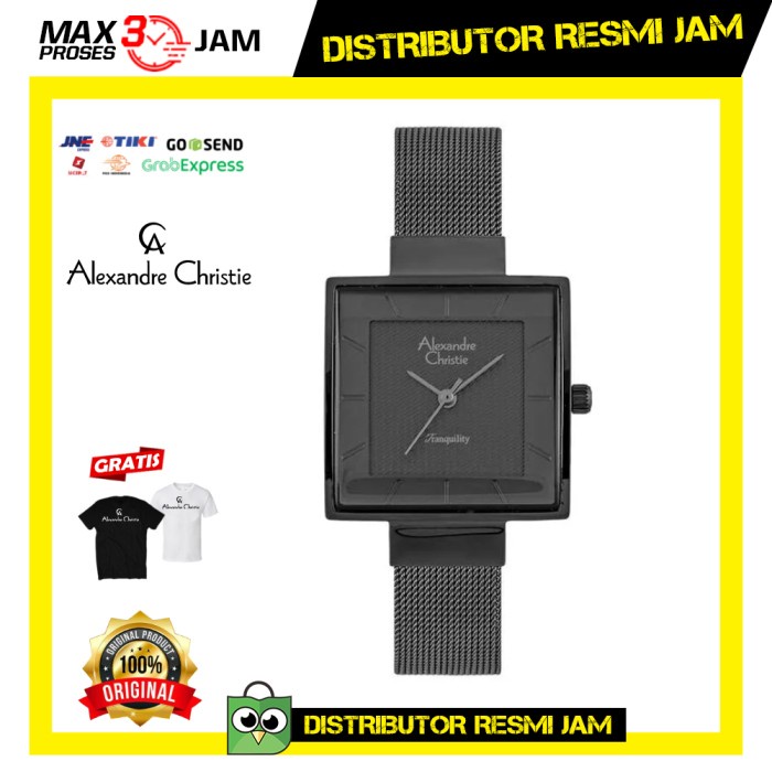 Jam Tangan Wanita Alexandre Christie AC2510LH AC2510 Black Original