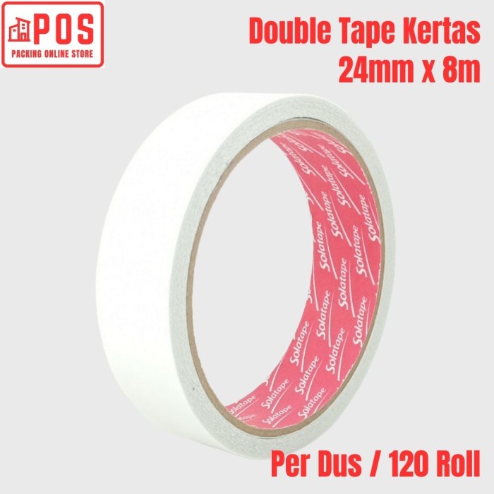 

1 Dus Lakban | Double Tape Kertas 24mmx8m | Solatape