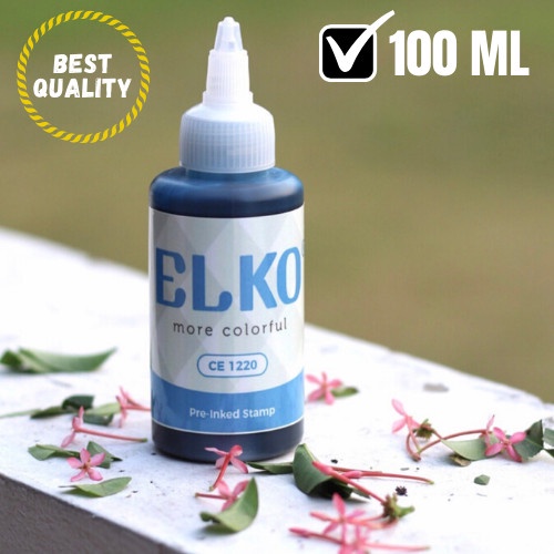 

[Best Seller] Tinta Stempel Flash Warna Sky Blue Waterproof ELKO 100 ML Untuk Kertas