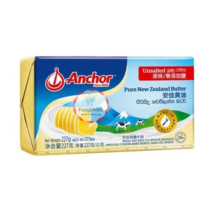 

Anchor Unsalted Butter 227 GR, Best Seller! - Original 227gr - UNSALTED PROMO - FasyAnita Mart Denpasar