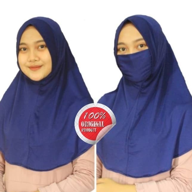 ✨LARIS✨ -Jilbab Bergo Masker Zoya Niqob Instan Spandex - Hitam