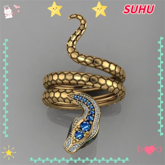 SALE -Suhu Cincin Ular Jari Cincin Keren Pria Kuningan Hip Hop Perhiasan- 1.2.23