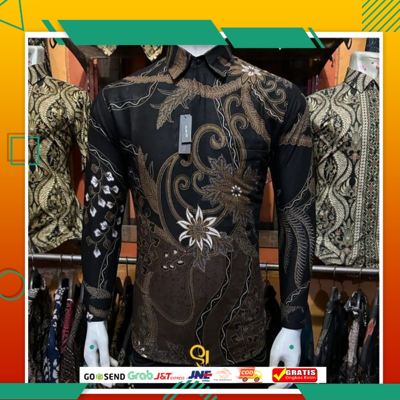 BAJU BATIK PRIA KEREN MODEL BARU /(BISA COD) HEM KEMEJA BATIK PRIA SLIM FIT MODERN MEWAH KUALITAS ME