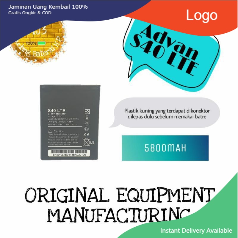 Baterai Battery Batre Bat ORIGINAL Advan S40 LTE S40 4G S40 New