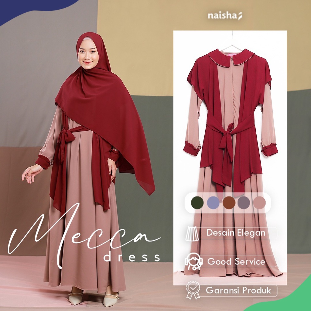 Naisha Official / Mecca Dress / Mecca Family Set / Gamis Couple / Gamis Mecca / Sarimbit Keluarga