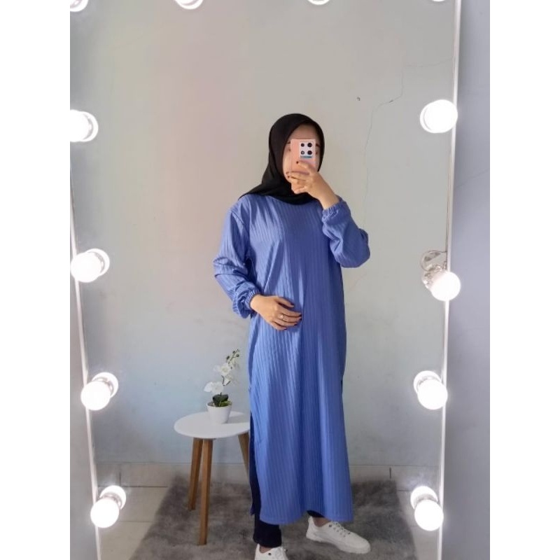 LONG TUNIK RAJUT TUNIK WANITA TERBARU 2023 RAJUT KOREAN STYLE RAJUT WANITA LENGAN PANJANG