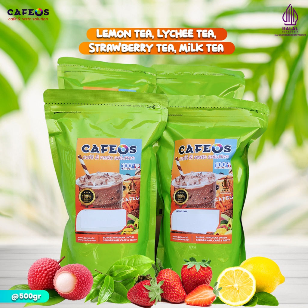 

[Cafeos.id] Paket Es Teh Presiden Bubuk Minuman Rasa Teh Cafeos Powder Drink Bubuk Minuman Kemasan 500g Serbuk Minuman Rasa Lemon Tea| Lychee Tea| Strawberry Tea| Milk Tea