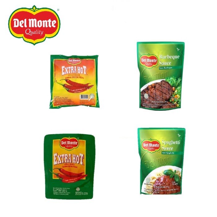 

Del Monte Saus Chili Extra Hot & Saus Tomat Pouch 200gr