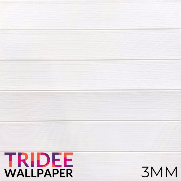 Wallpaper Foam 3D Motif Kayu Putih | White Wood | TRIDEE STRIPE WOOD - Putih 3MM