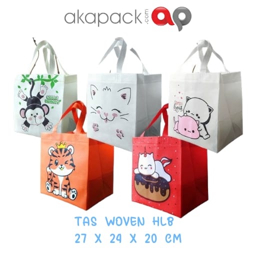 

(12pcs) Tas Ulang Tahun Goodie Bag Ulang Tahun Tas Ultah Anak Animal 27x24x20 / Tas Woven HLB