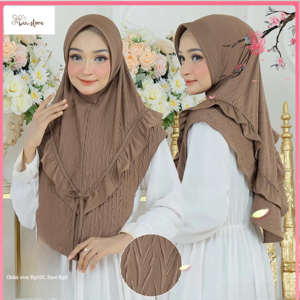 Hijab Terbaru / Hijab Instan Rempel Pita - Dumay Plisket Padi Jersey Premium