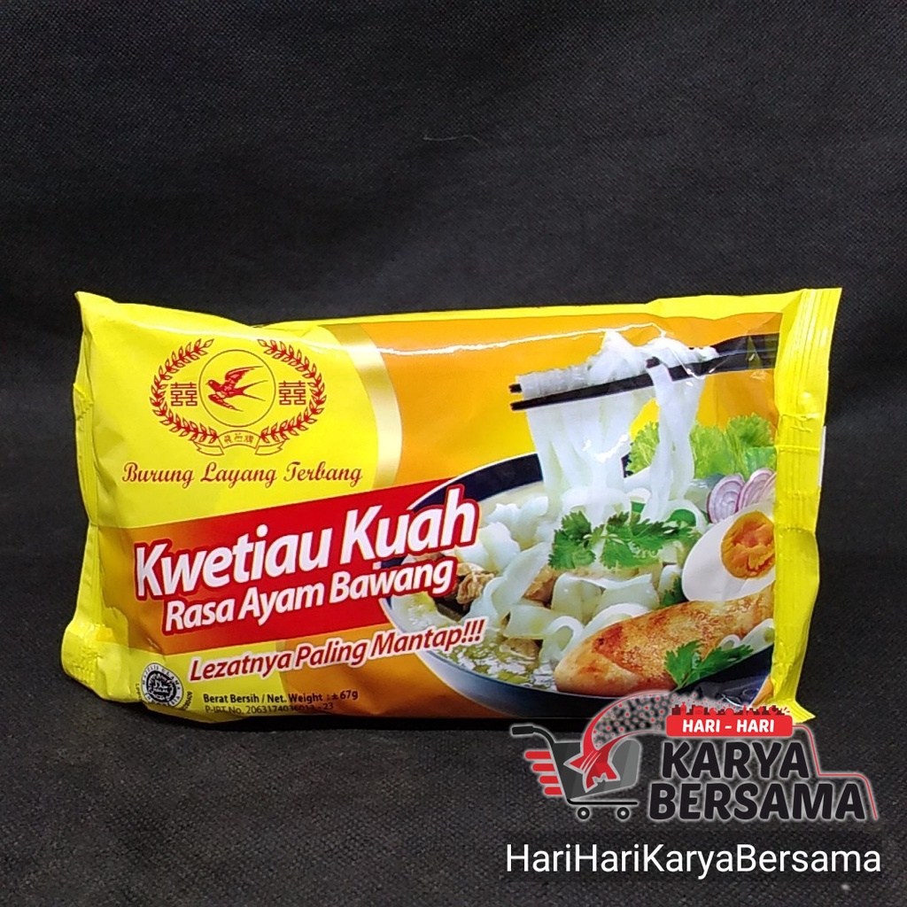 

MIE INSTANT KWETIAU KUAH RASA AYAM BAWANG CAP BURUNG LAYANG TERBANG 67GR