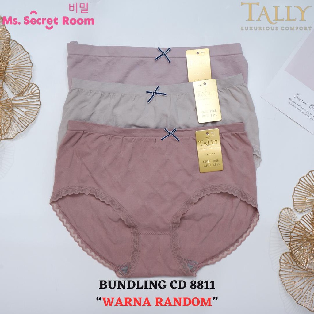 Bundling 3 Pcs Tally  Cd Celana Dalam Rajut 8811 - Free Size - Fit XL - Bahan  Rajut