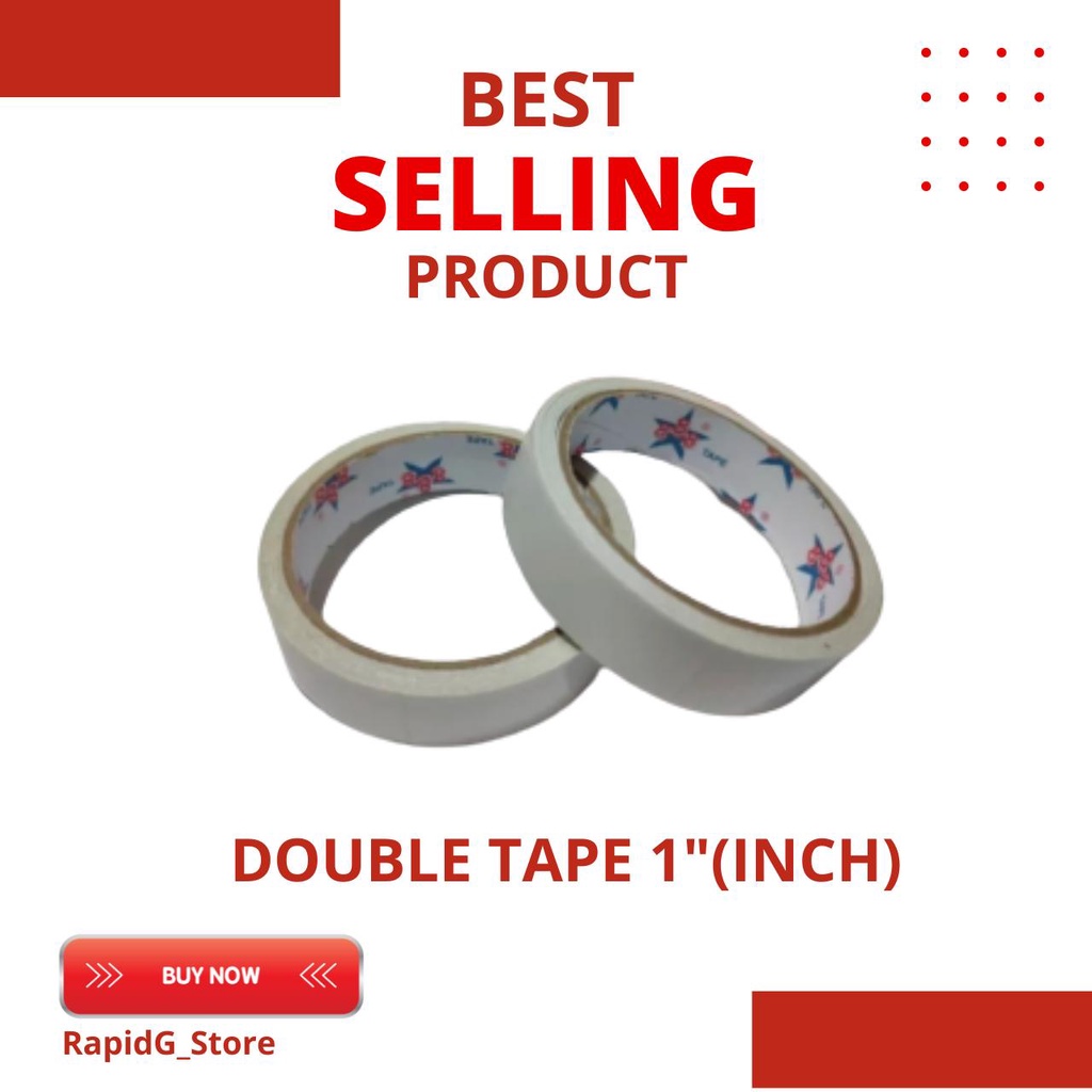 

5 Pcs Double Tape untuk Kertas 1 inch x 24 MM x 10 Yard / Double Tape Kuat / Perekat Ganda 2 Sisi