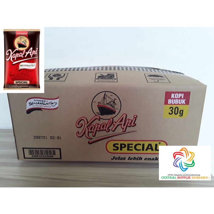 

Kapal Api Kopi Bubuk Special [ 30gr /100pcs/1 Karton ]