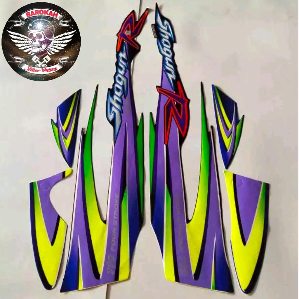 AJS Striping stiker  motor suzuki shogun 110 r 2001 2002 biru hitam Bodi standar    Sticker Bisa Cod