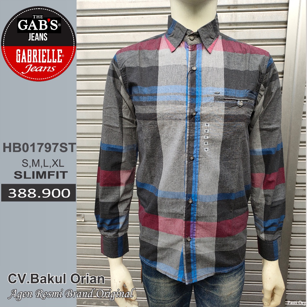 Kemeja Pria Gabrielle Original Size M no 2 Pasti Ori