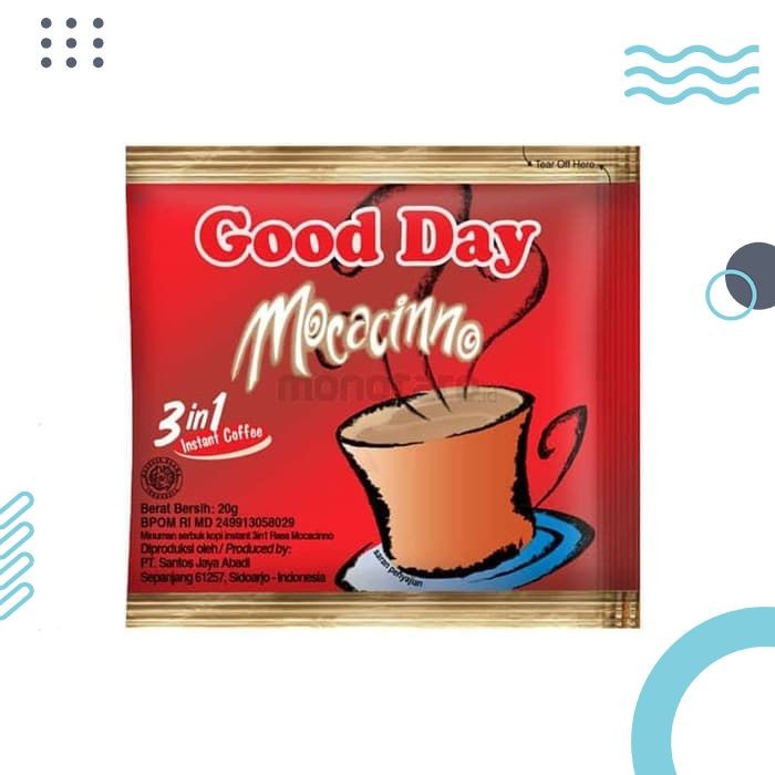 

Kopi Good Day Mocacinno Merah 1 dus isi 250 Sachet