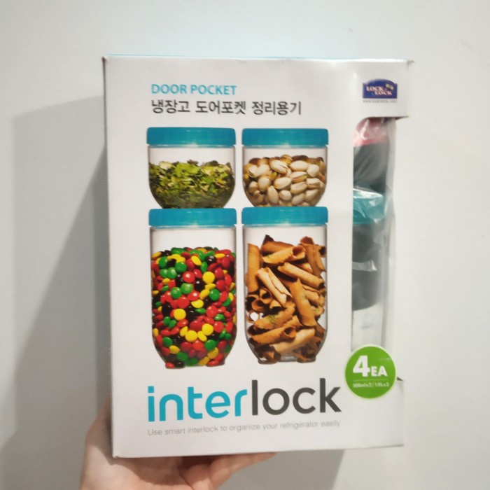 Locknlock Lock n Lock Door Pocket Interlock Set 4 pcs 2x500 ml & 2x1L