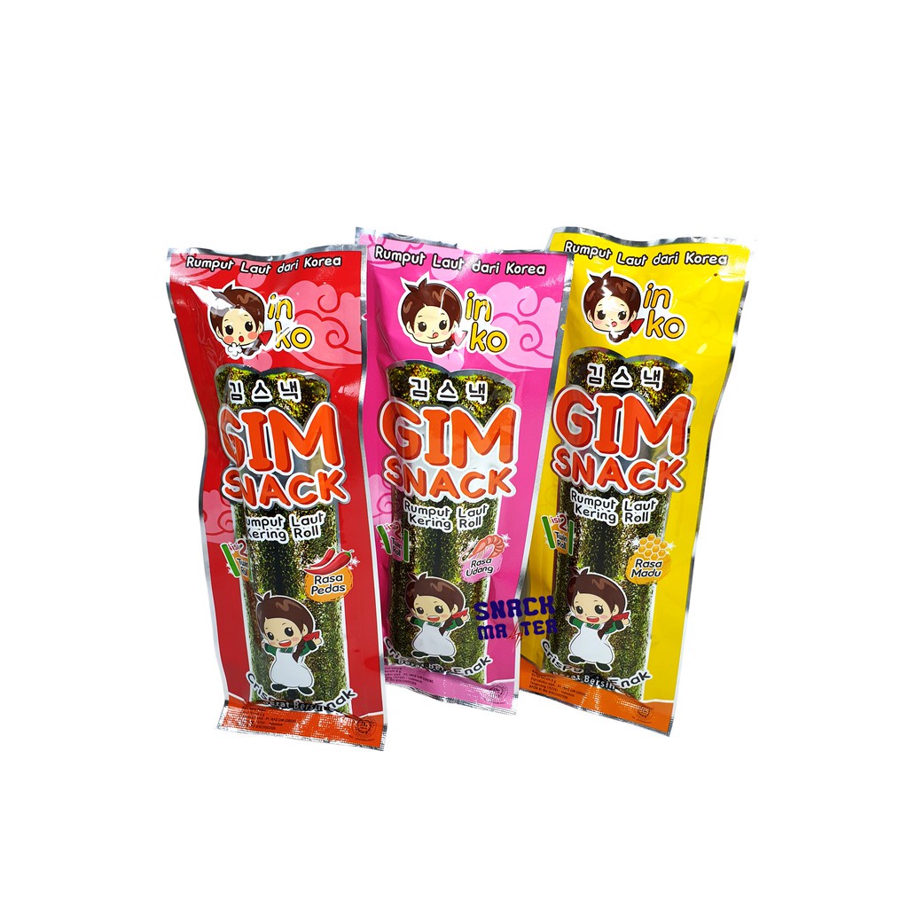 

In Ko Gim Snack Korean Seaweed Rumput Laut Kering Roll - Netto 6 gram.