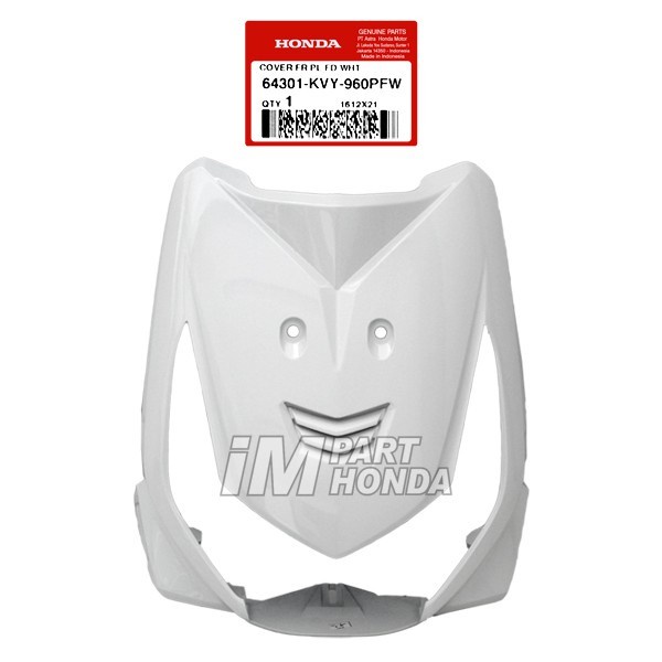 64301-KVY-960PFW Cover Front Panel Tameng Lampu Depan Beat Karbu Putih