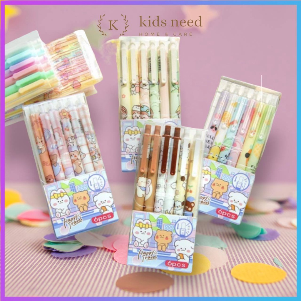 

(6pcs) Set Pen Gel Mekanik 0.5mm Motif Cartoon/Pulpen Gel Mekanik Lucu/Pulpen Aesthetic