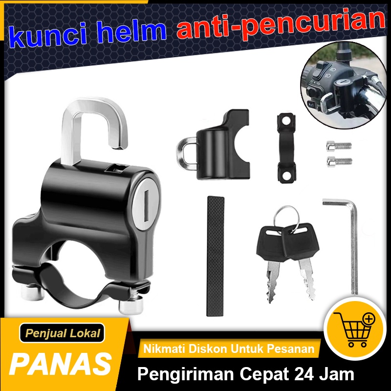 Gembok Helm Anti Maling Motor Aluminum Alloy Gembok Pengaman Helm Anti Maling Kunci Helm Motor Anti 