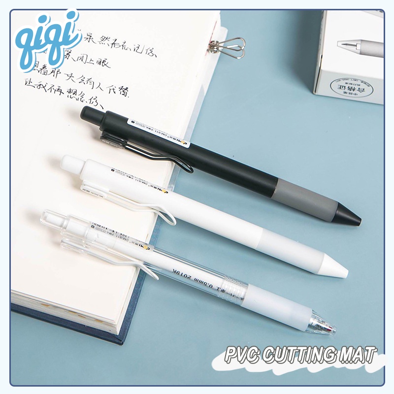 

Pena Gel Mekanik 0.5mm/Pulpen 0.5mm / White Minimalist Aesthetic Pen/Pena Gel Simple Pen - Qiqi Treasure